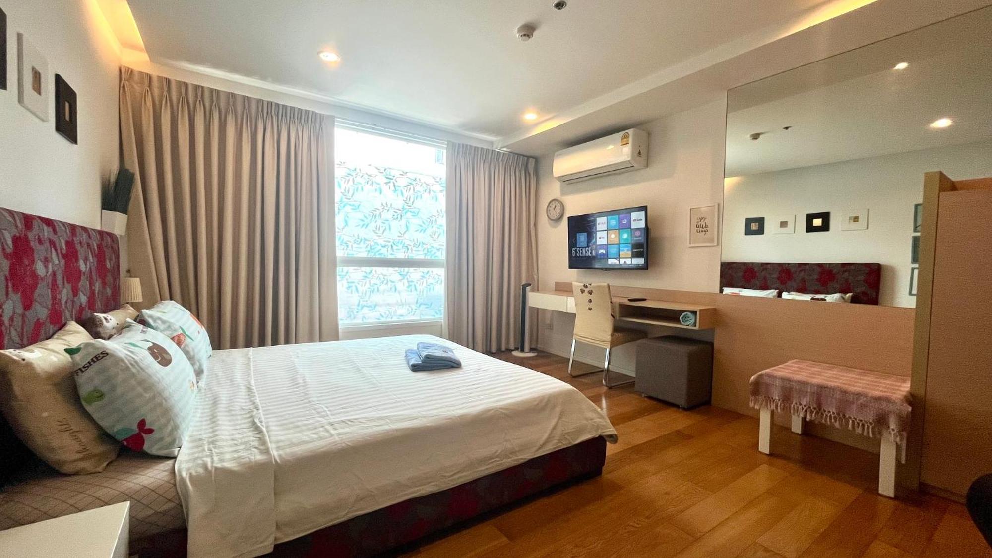 Cozy Studio Walk To Bts Free Wi-Fi Great Location 曼谷 外观 照片